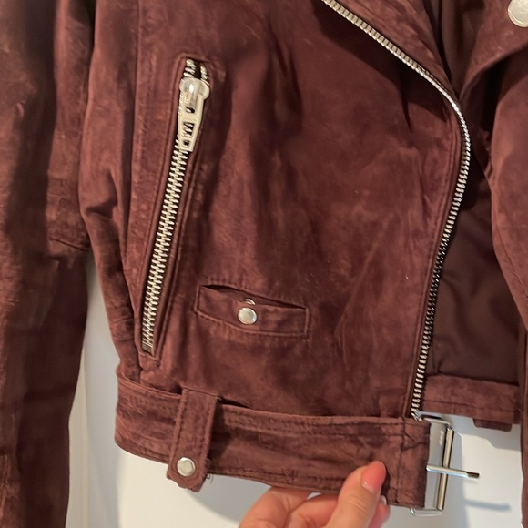 Blank NYC Burgundy Suede Moto Jacket - M - Picture 3 of 7